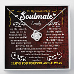 Personalized to My Smokin' Hot Soulmate the Day I Met You My Life Changed Love Knot Pendant Necklace - Love Knot Necklace