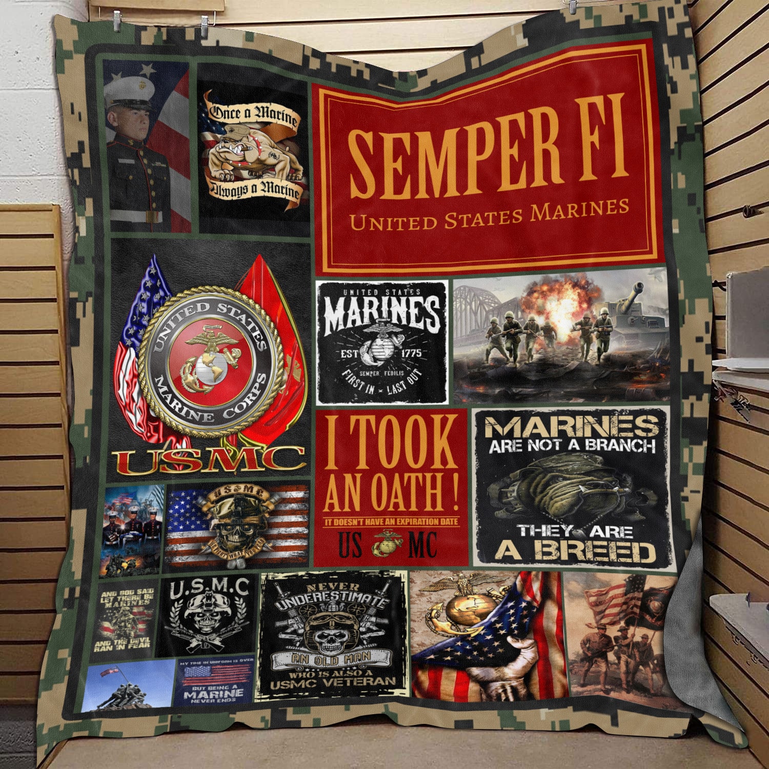 4KNG. Semper Fi (7) Blanket Mockup 9