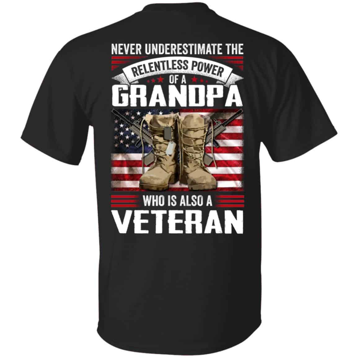 veteran grandpa shirt, Black, Unisex T-Shirt