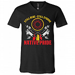 native, Black, V-Neck T-Shirt