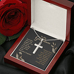 To My Dearest Grandson Someday When The Pages Of My Life End Artisan Crafted Cross Necklace-Grandson Necklace Gift