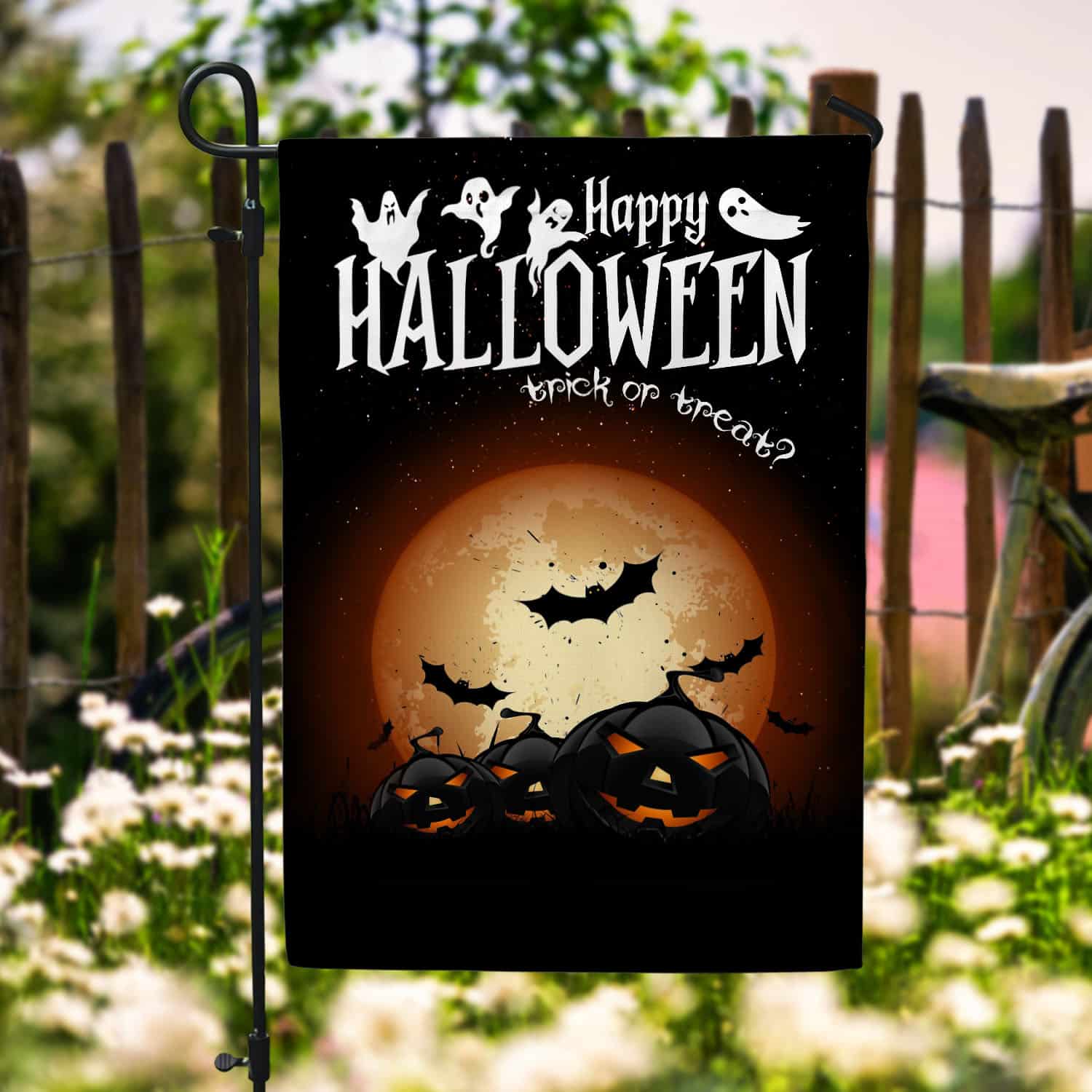 1O. Happy Halloween 30x40 Garden Flag Mockup 6