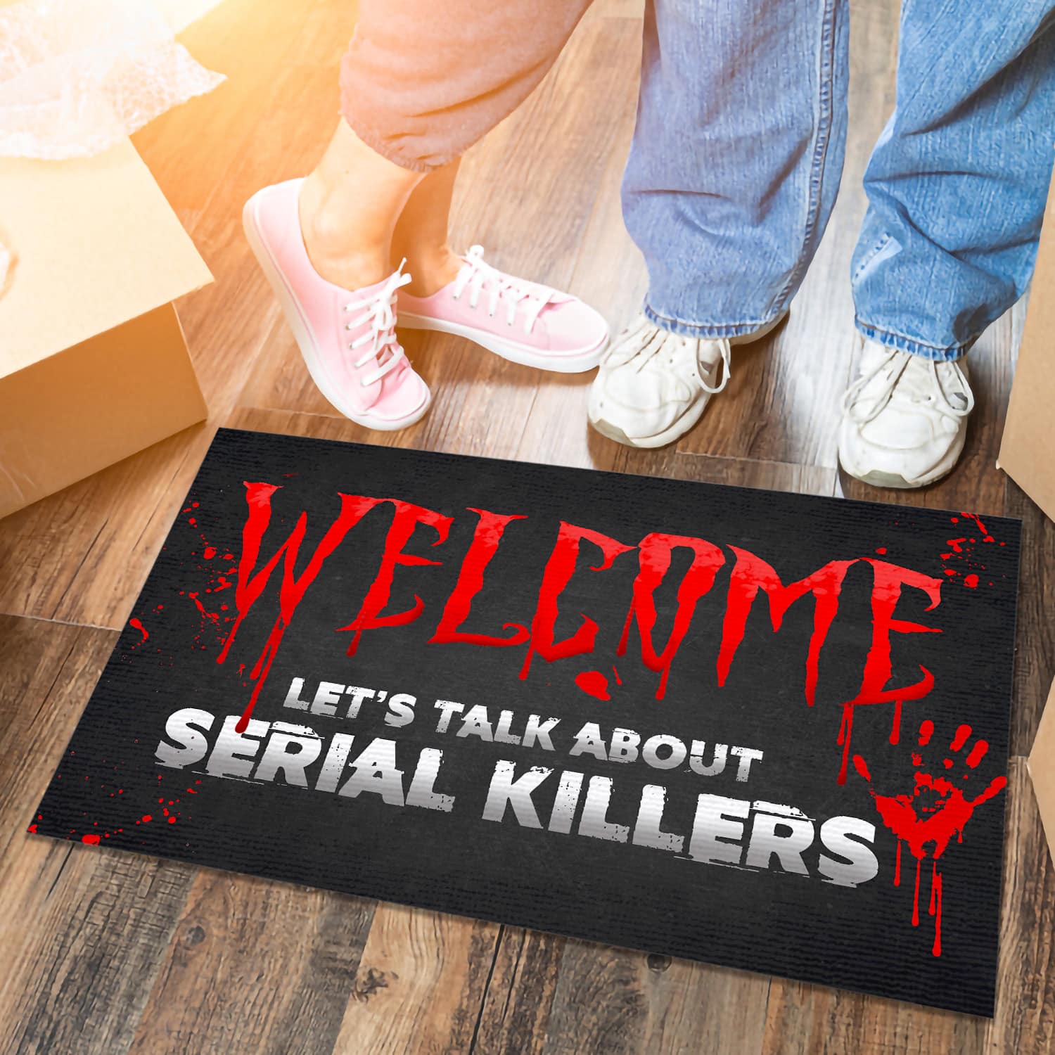 7LV. Welcome Lets Talk About-A(3) Doormat mockup 6