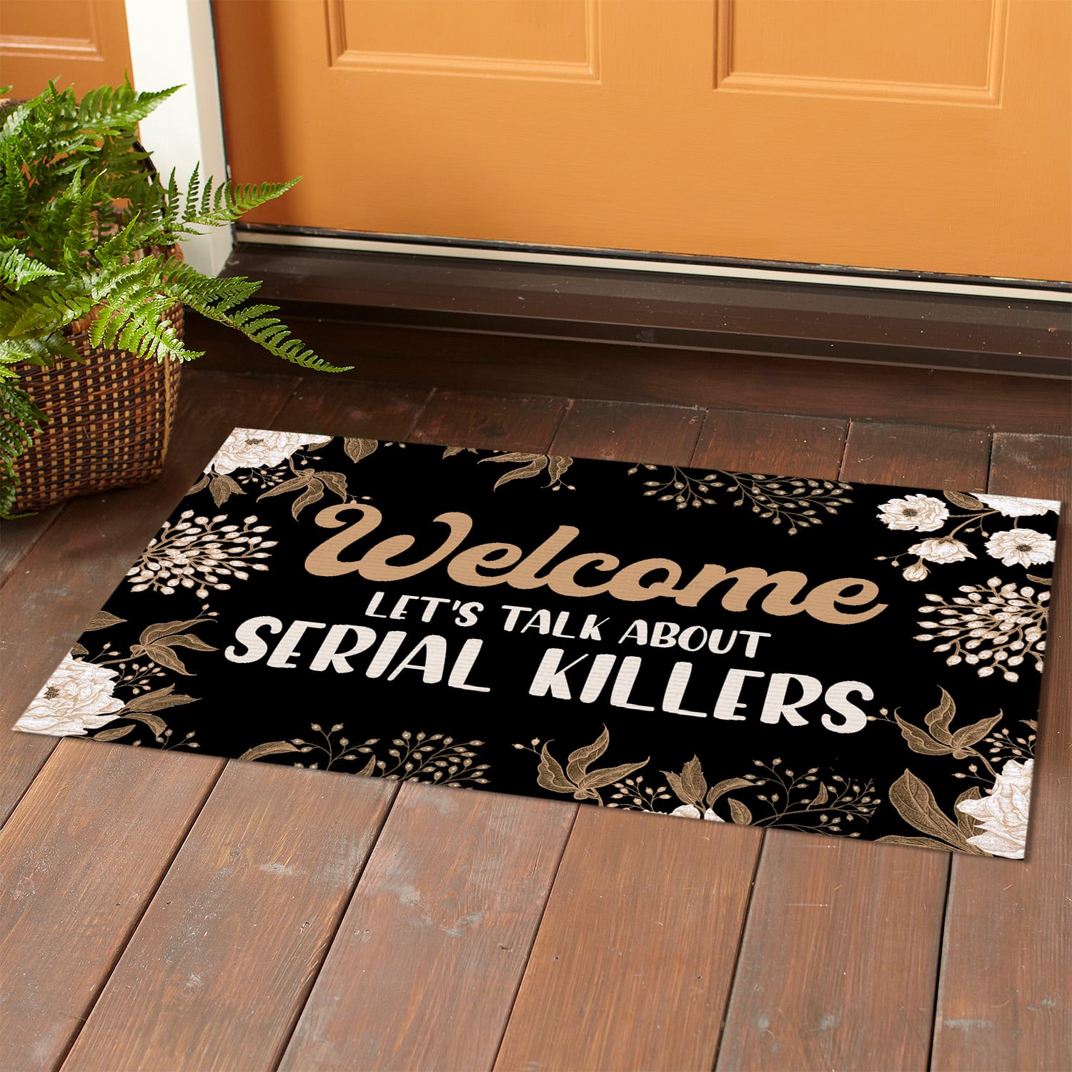 7LV. Welcome Lets Talk About-B(3) Doormat mockup 1