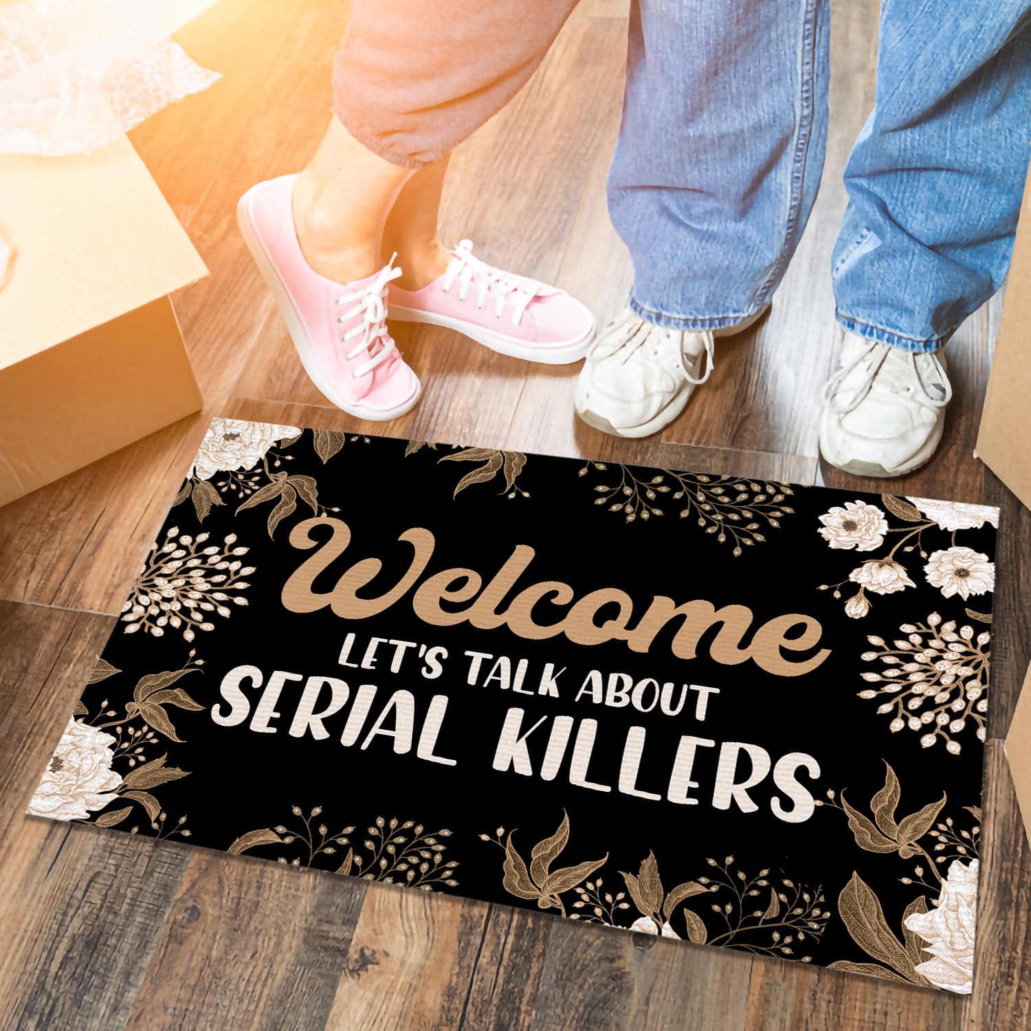 7LV. Welcome Lets Talk About-B(3) Doormat mockup 6