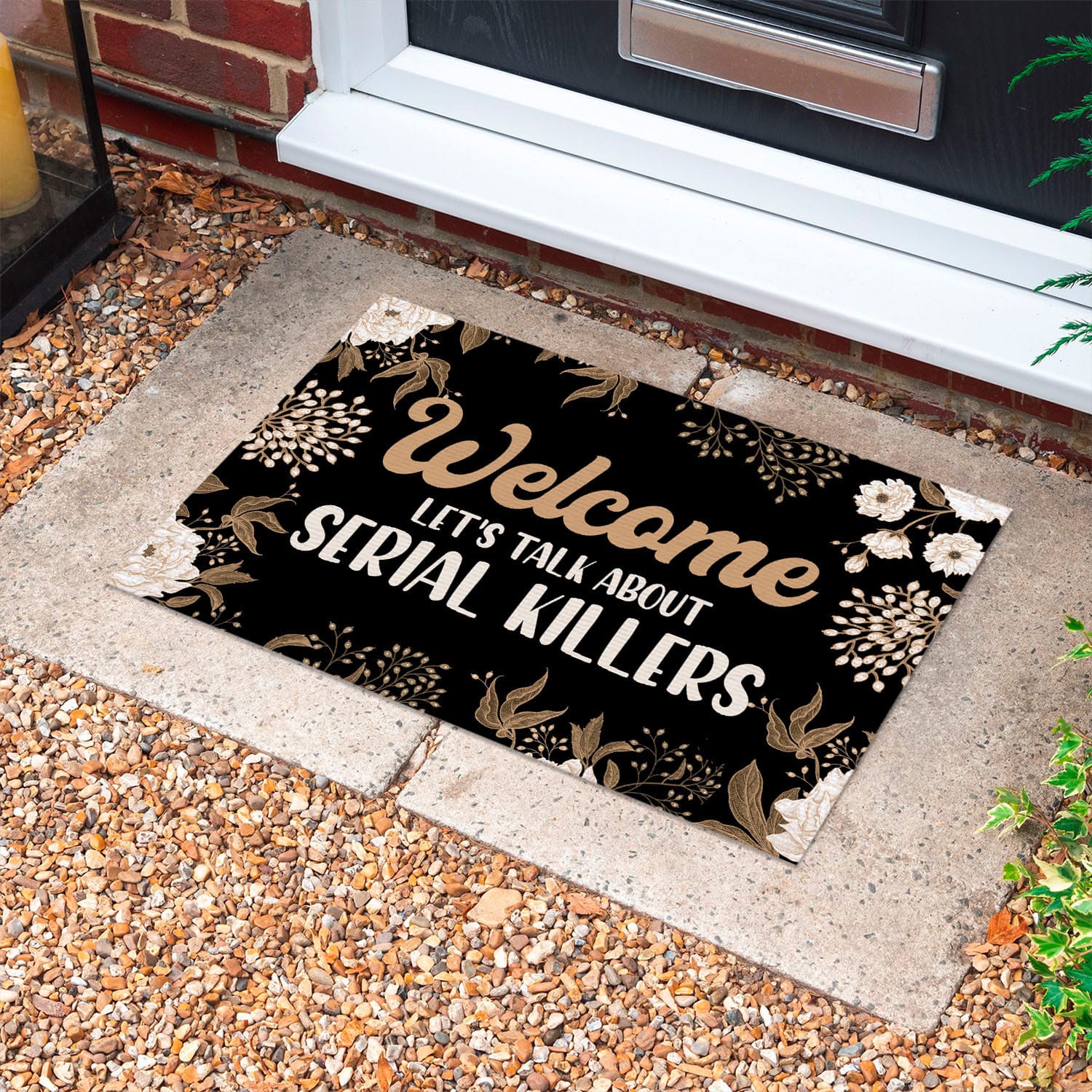 7LV. Welcome Lets Talk About-B(3) Doormat mockup 10fx