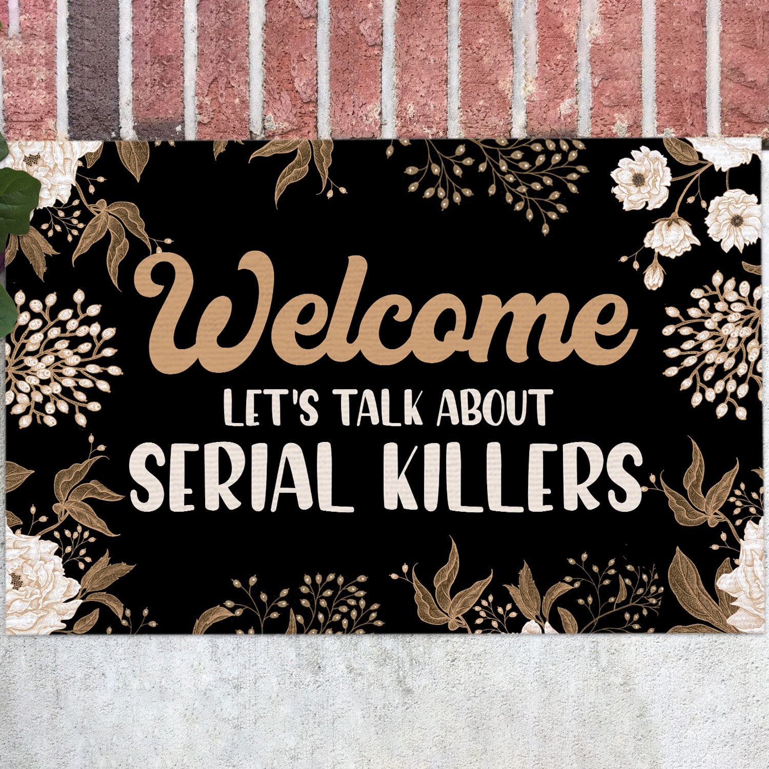 7LV. Welcome Lets Talk About-B(3) Doormat mockup 12