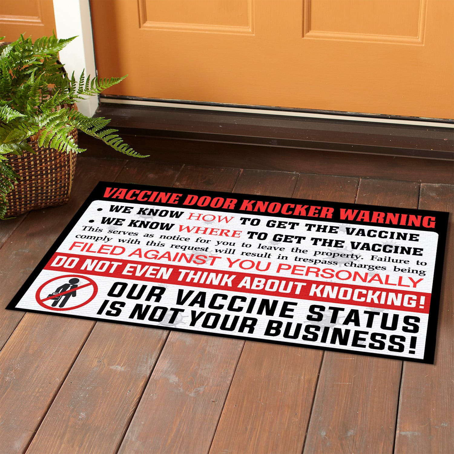 1UT. Vaccine Door Knocker Doormat mockup 1