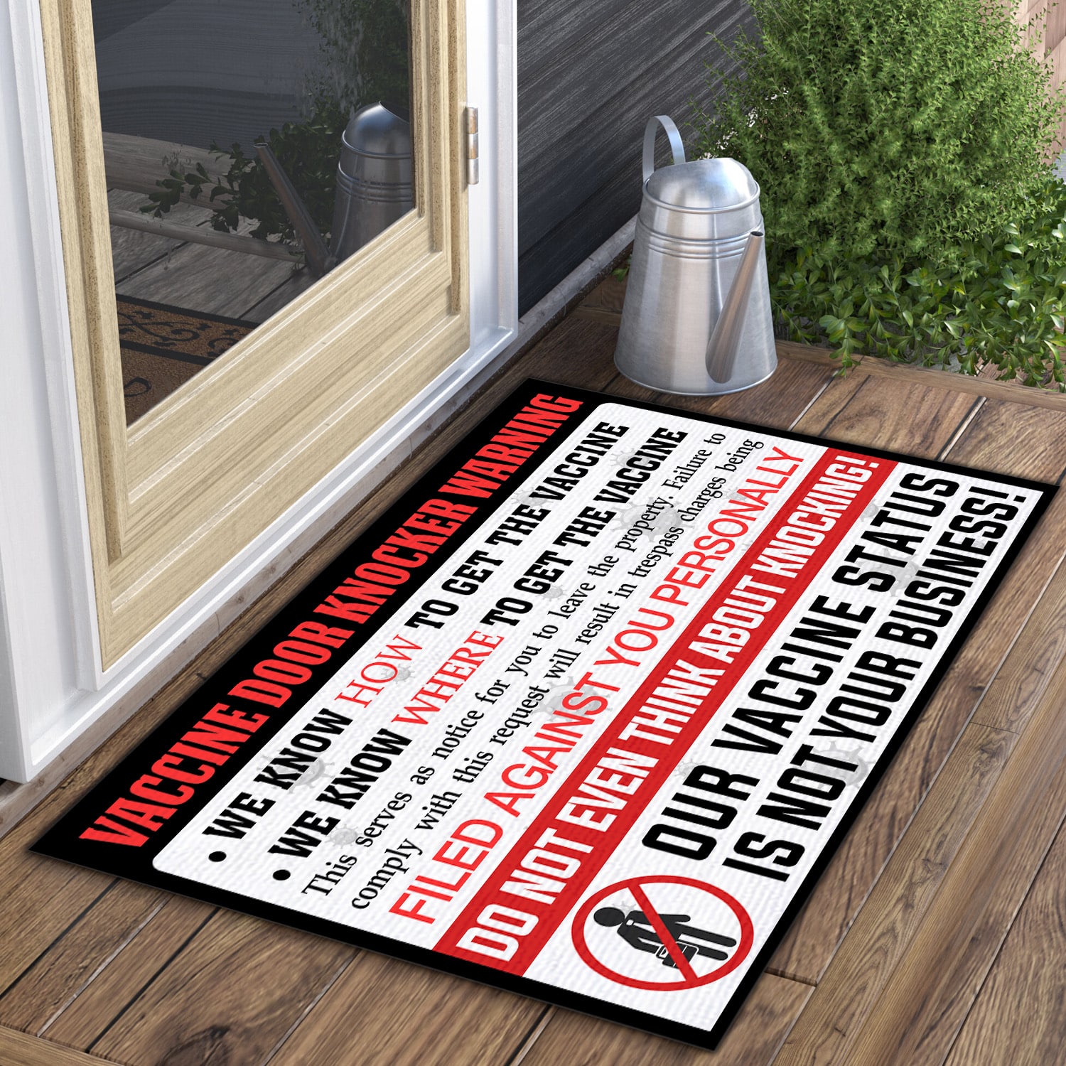 1UT. Vaccine Door Knocker Doormat mockup 3