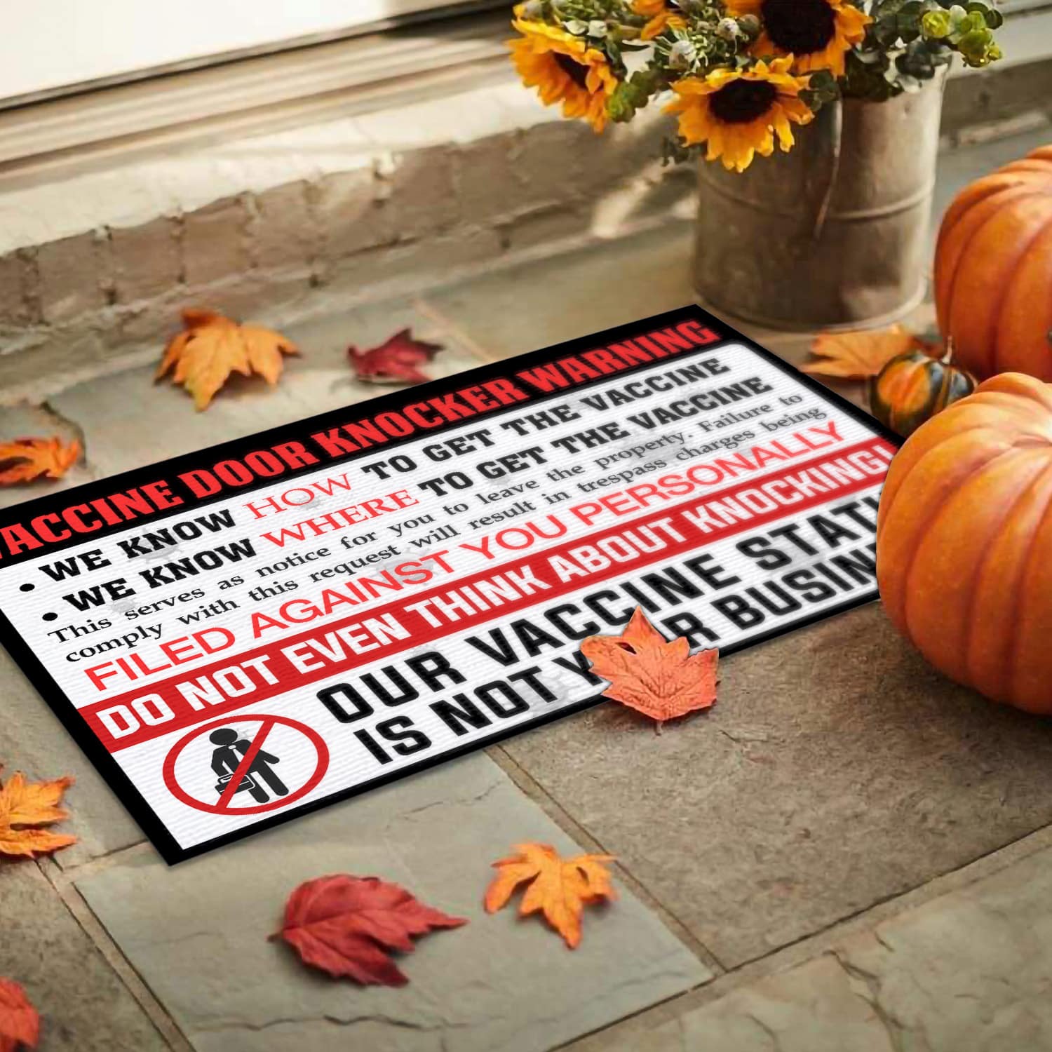 1UT. Vaccine Door Knocker Doormat mockup 9