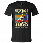 judo, Black, V-Neck T-Shirt