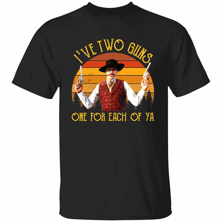 1. Got Two Guns(4), Black, Unisex T-Shirt