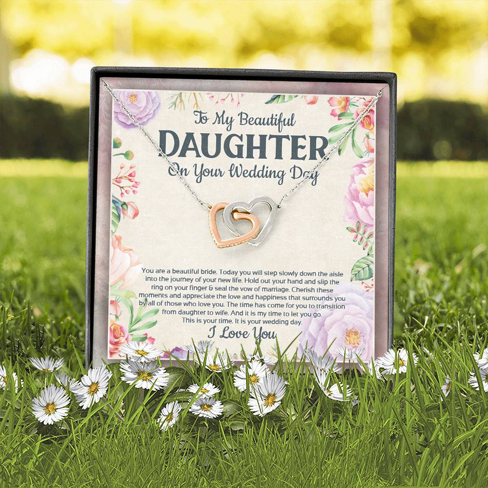 To My Beautiful Daughter On Your Wedding Day You Are A Beautiful Bride Interlocking Hearts Pendant Necklace To My Beautiful Daughter On Your Wedding Day You Are A Beautiful Bride Interlocking Hearts Pendant Necklace