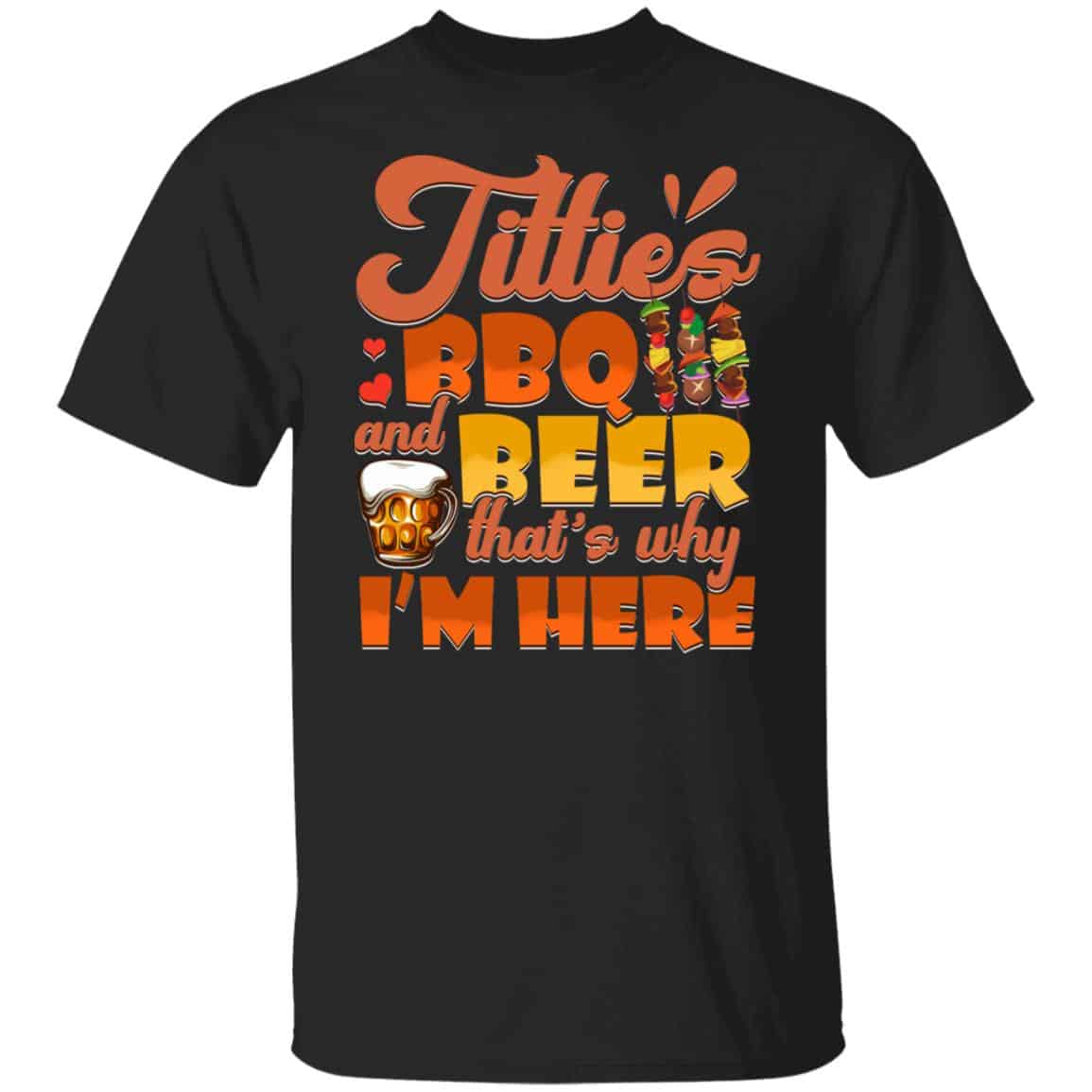 BBQ And Beer tee, Black, Unisex T-Shirt