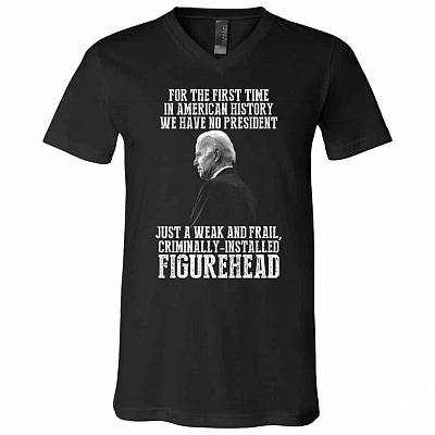 biden, Black, V-Neck T-Shirt