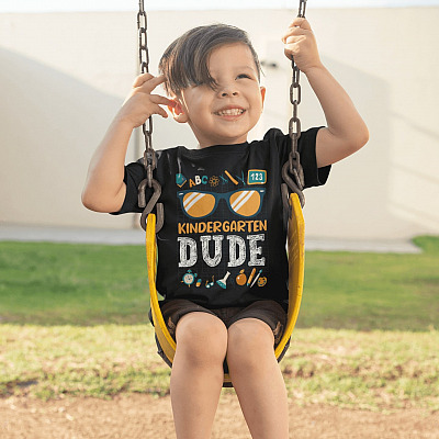 Alternative view of Kindergarten Dude Youth Tee - Funny Back To School Shirt - Back To School Shirt For Kids
