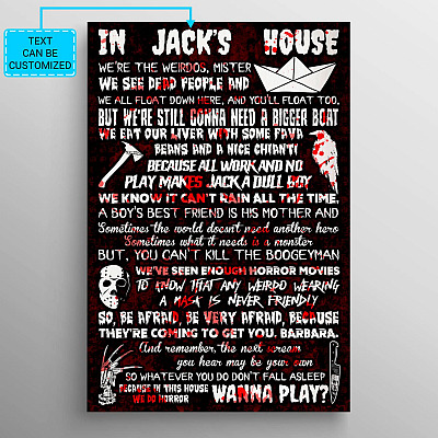 Personalized In This House We're The Weirdos Mister Framed Canvas - Custom Halloween Unframed Poster