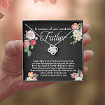 In Memory Of Your Wonderful Father Love Knot Necklace - Memorial Sympathy Gifts For Loss Of Dad
