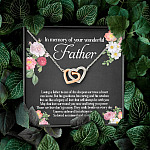 In Memory Of Your Wonderful Father Interlocking Hearts Pendant Necklace - Memorial Gifts For Loss Of Dad In Memory Of Your Wonderful Father Interlocking Hearts Pendant Necklace - Memorial Gifts For Loss Of Dad