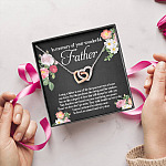 In Memory Of Your Wonderful Father Interlocking Hearts Pendant Necklace - Memorial Gifts For Loss Of Dad In Memory Of Your Wonderful Father Interlocking Hearts Pendant Necklace - Memorial Gifts For Loss Of Dad