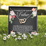 In Memory Of Your Wonderful Father Interlocking Hearts Pendant Necklace - Memorial Gifts For Loss Of Dad In Memory Of Your Wonderful Father Interlocking Hearts Pendant Necklace - Memorial Gifts For Loss Of Dad