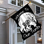6MH. Welcome Tomb 30x40 House Flag Mockup 6