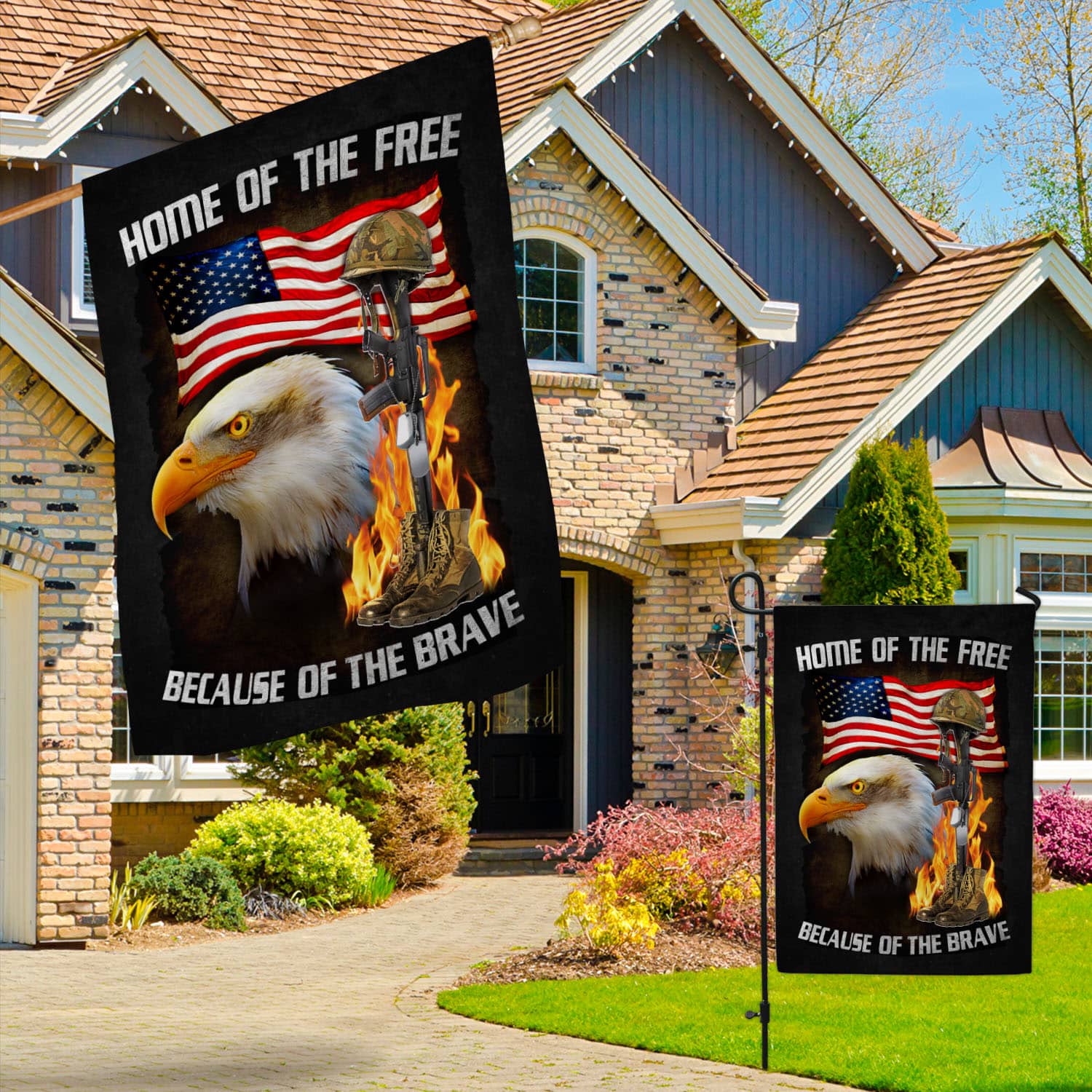 4O. Home Of The Free-30x40 Garden & House Mockup 3