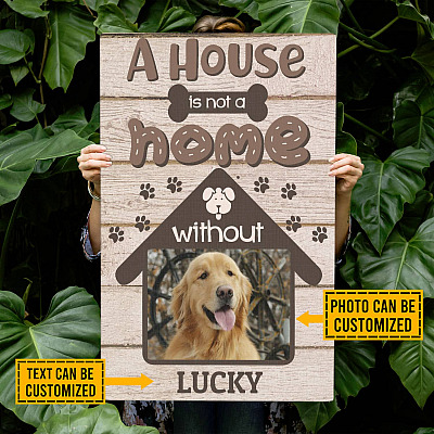Alternative view of Personalized Photo A House Is Not A Home Without Dogs Gallery Wrapped Framed Canvas Prints - Unframed Poster