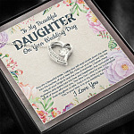 To My Beautiful Daughter On Your Wedding Day You Are A Beautiful Bride Forever Love Heart Pendant Necklace