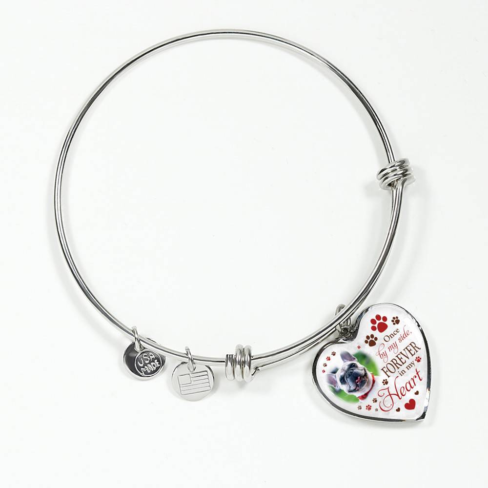 Personalized Photo Once By My Side Forever In My Heart Pet Memorial Heart Pendant Necklace - Bangle Personalized Photo Once By My Side Forever In My Heart Pet Memorial Heart Pendant Necklace - Bangle