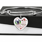 Personalized Photo Once By My Side Forever In My Heart Pet Memorial Heart Pendant Necklace - Bangle