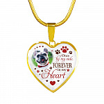 Personalized Photo Once By My Side Forever In My Heart Pet Memorial Heart Pendant Necklace - Bangle