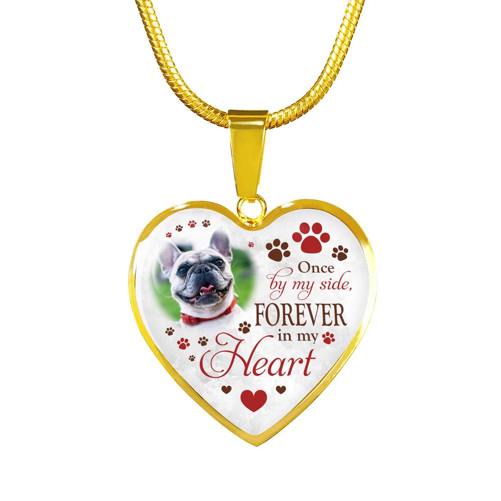 Personalized Photo Once By My Side Forever In My Heart Pet Memorial Heart Pendant Necklace - Bangle Personalized Photo Once By My Side Forever In My Heart Pet Memorial Heart Pendant Necklace - Bangle
