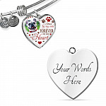 Personalized Photo Once By My Side Forever In My Heart Pet Memorial Heart Pendant Necklace - Bangle