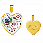 Personalized Photo Once By My Side Forever In My Heart Pet Memorial Heart Pendant Necklace - Bangle