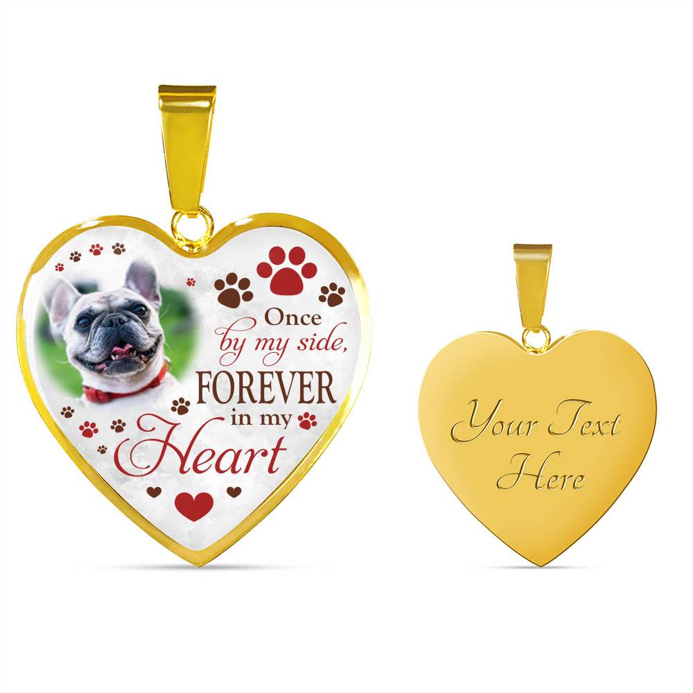 Personalized Photo Once By My Side Forever In My Heart Pet Memorial Heart Pendant Necklace - Bangle Personalized Photo Once By My Side Forever In My Heart Pet Memorial Heart Pendant Necklace - Bangle