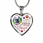 Personalized Photo Once By My Side Forever In My Heart Pet Memorial Heart Pendant Necklace - Bangle