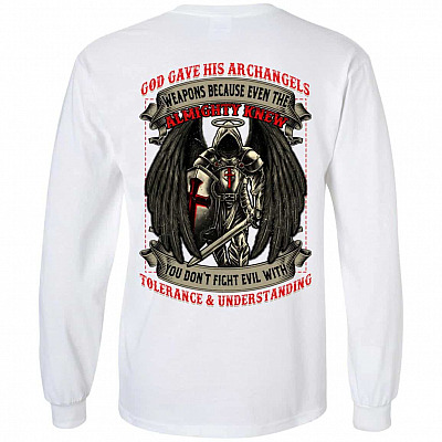 God Gave His Archangels Hoodie, White, Long Sleeve