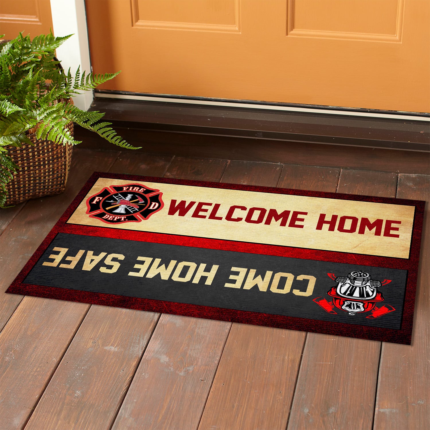 2. Welcome Home Firefighter(4) Doormat mockup 1
