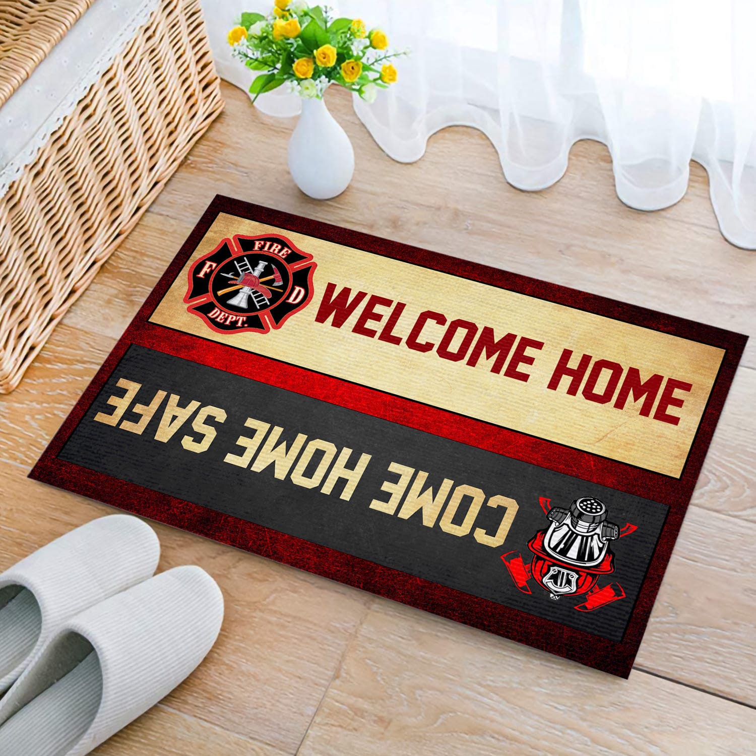 2. Welcome Home Firefighter(4) Doormat mockup 2