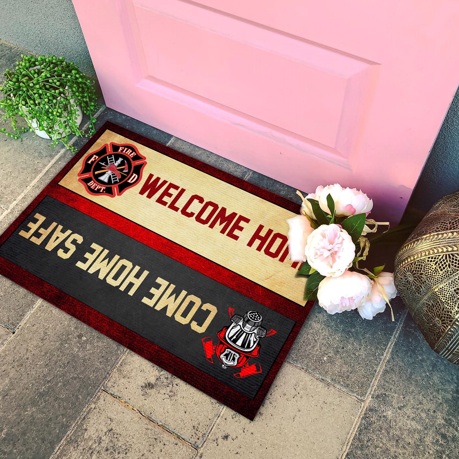 2. Welcome Home Firefighter(4) Doormat mockup 4