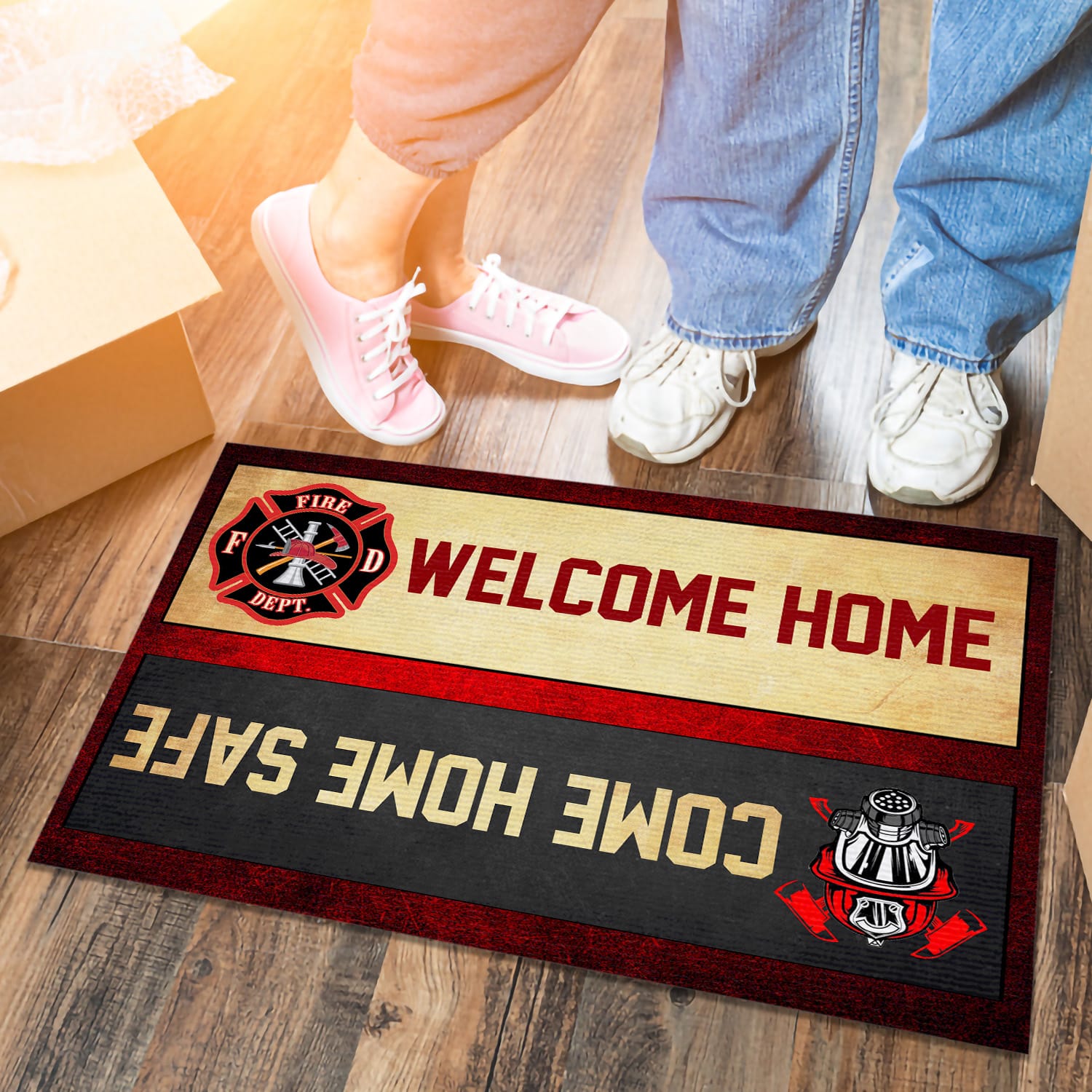 2. Welcome Home Firefighter(4) Doormat mockup 6