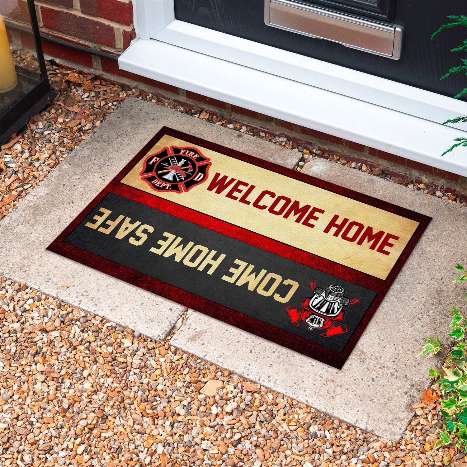 2. Welcome Home Firefighter(4) Doormat mockup 10