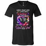 fast car racing shirt, Black, V-Neck T-Shirt