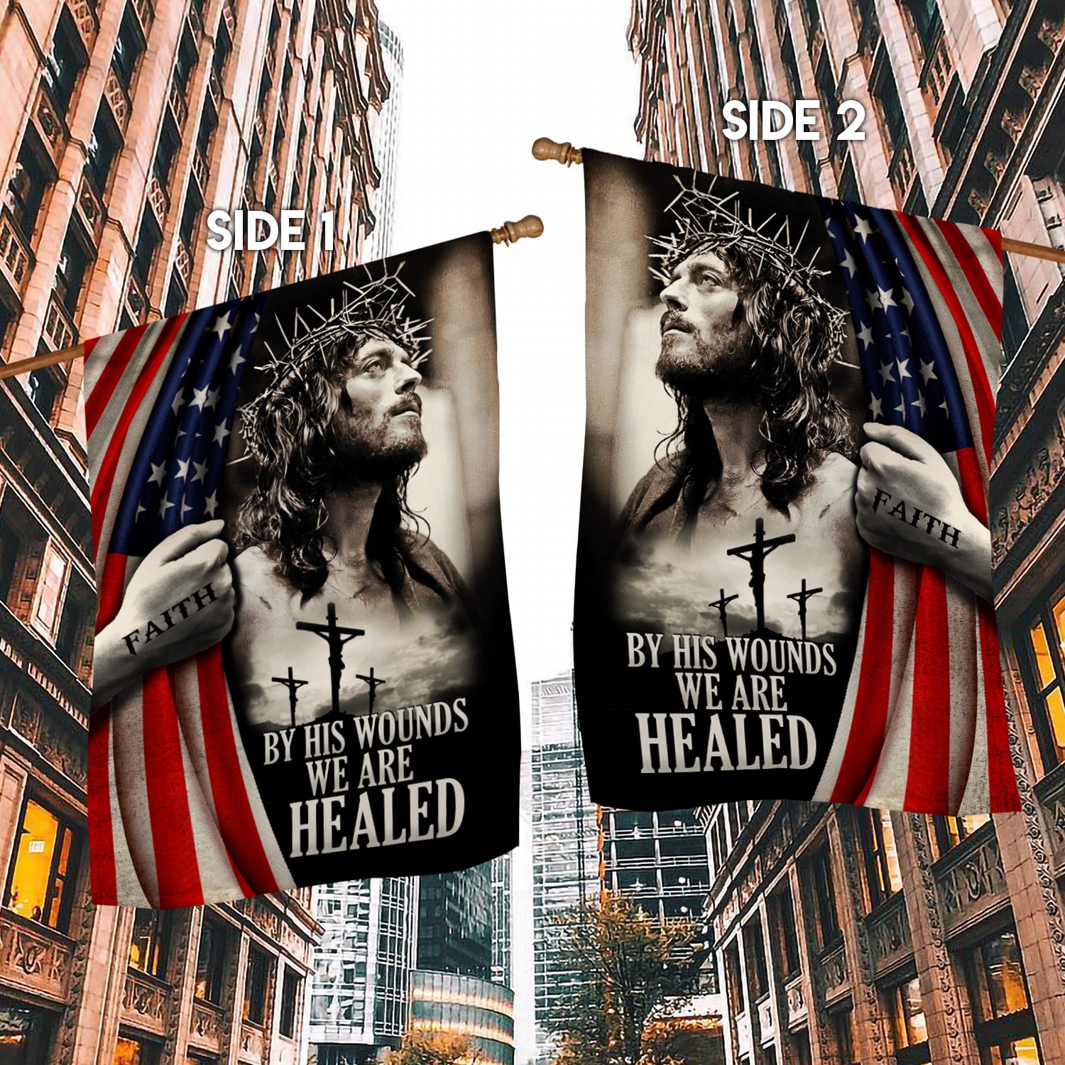 30x40 Side 1 House Flag Mockup 2 Side-1