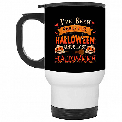 14 oz. White Travel Mug