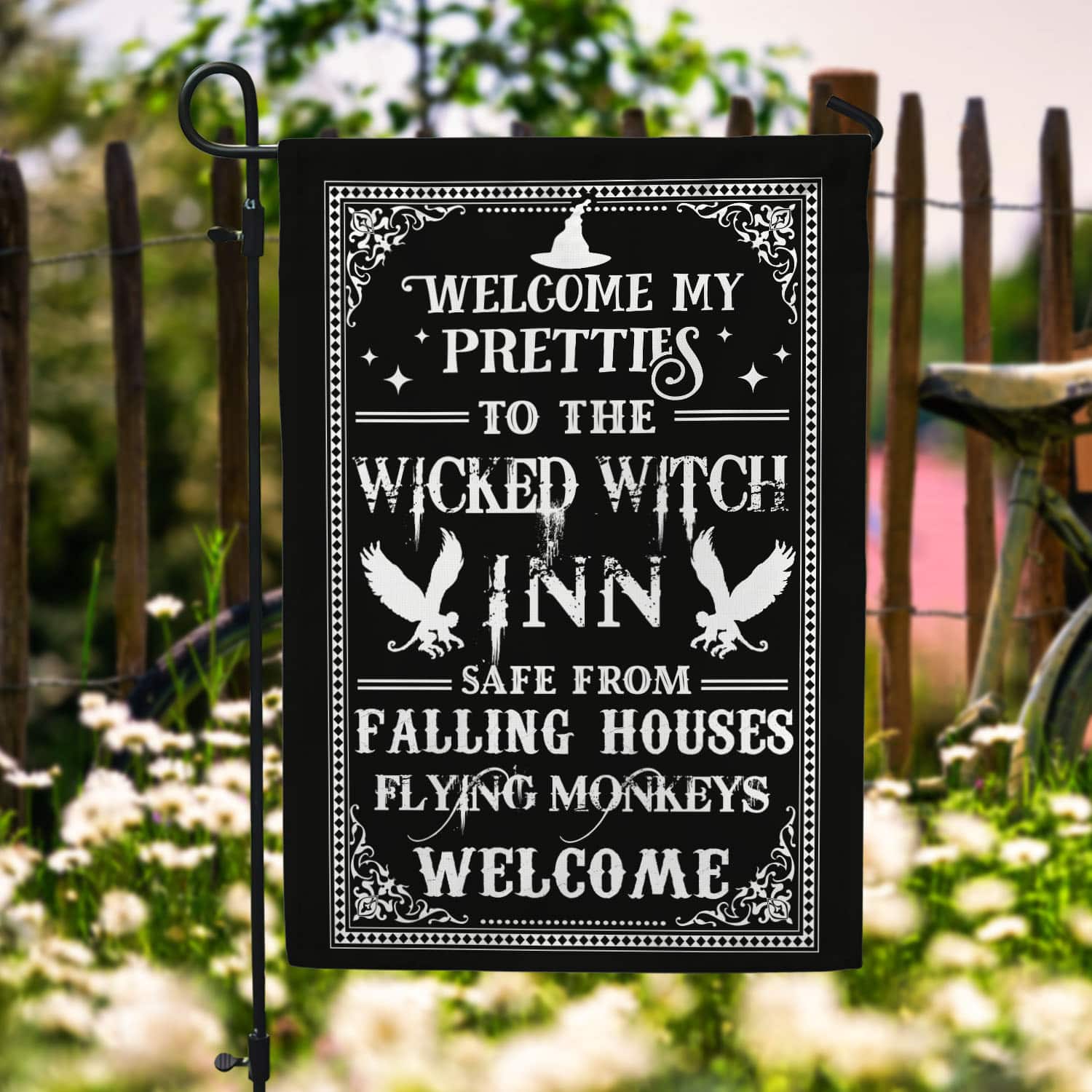 Wicked Witch Inn Garden Flag Mockup 6
