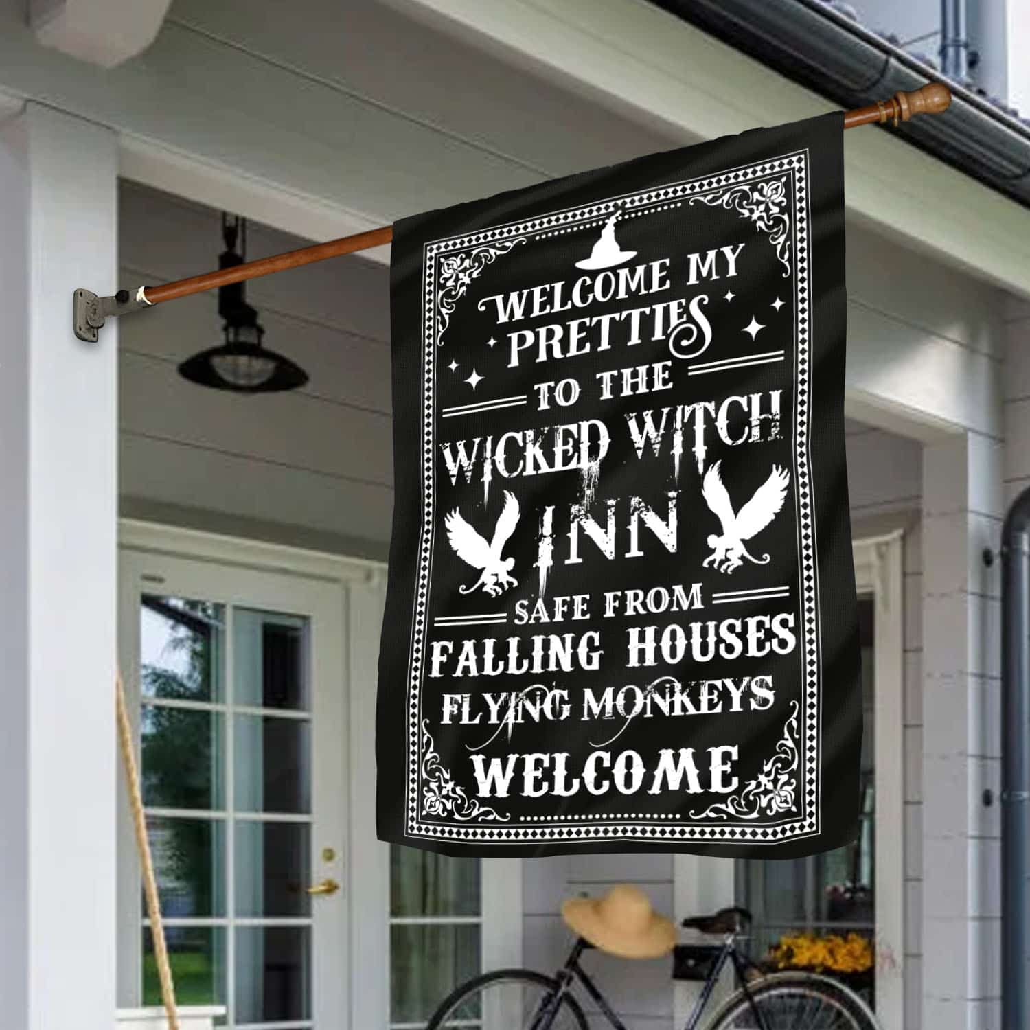 Wicked Witch Inn House Flag Mockup 1