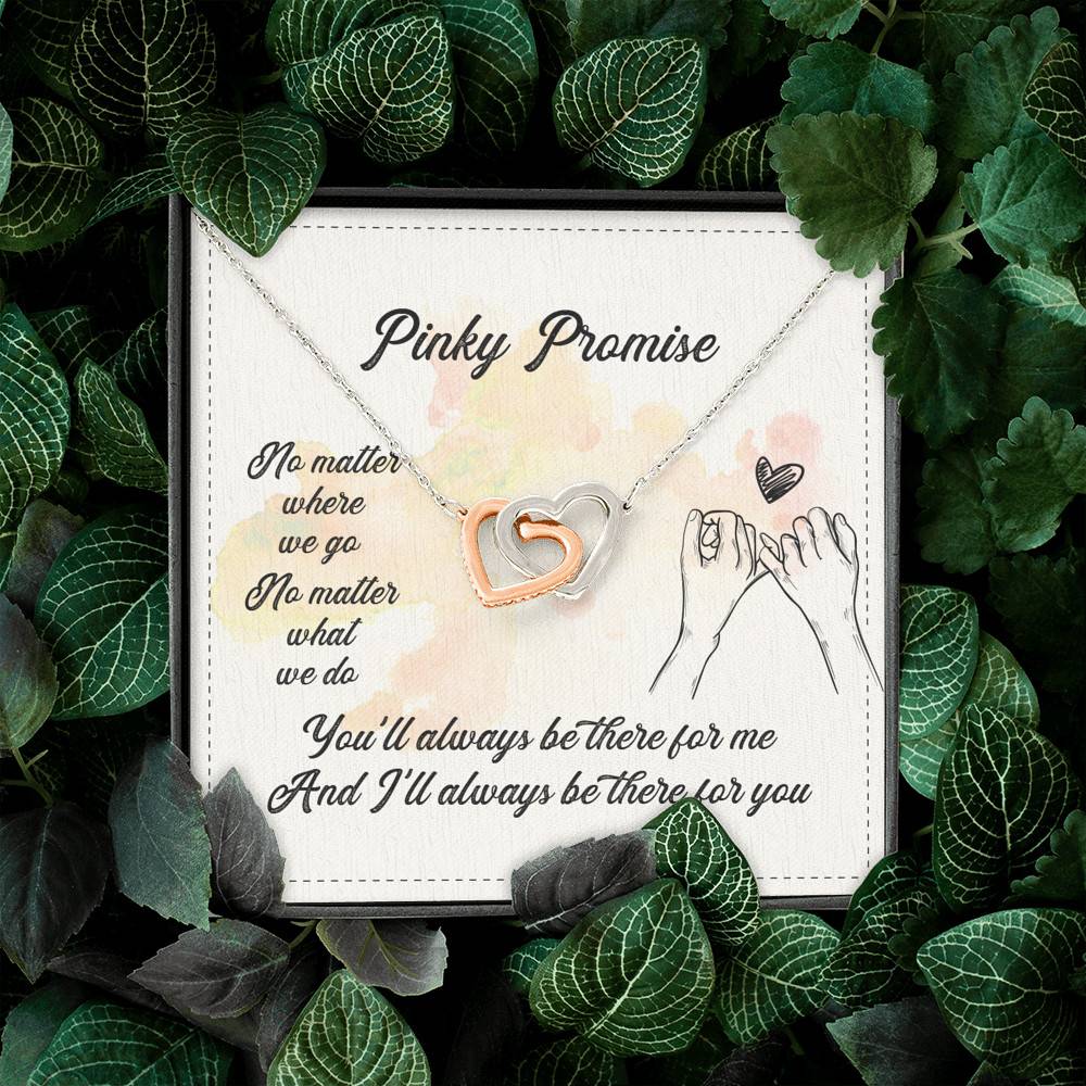 Pinky Promise No Matter Where We Go No Matter What We Do  Interlocking Hearts Pendant Necklace Pinky Promise No Matter Where We Go No Matter What We Do Interlocking Hearts Pendant Necklace