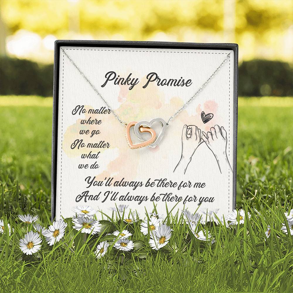 Pinky Promise No Matter Where We Go No Matter What We Do  Interlocking Hearts Pendant Necklace Pinky Promise No Matter Where We Go No Matter What We Do Interlocking Hearts Pendant Necklace